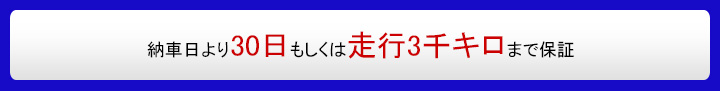 納車日より30日もしくは走行3千キロまで保証